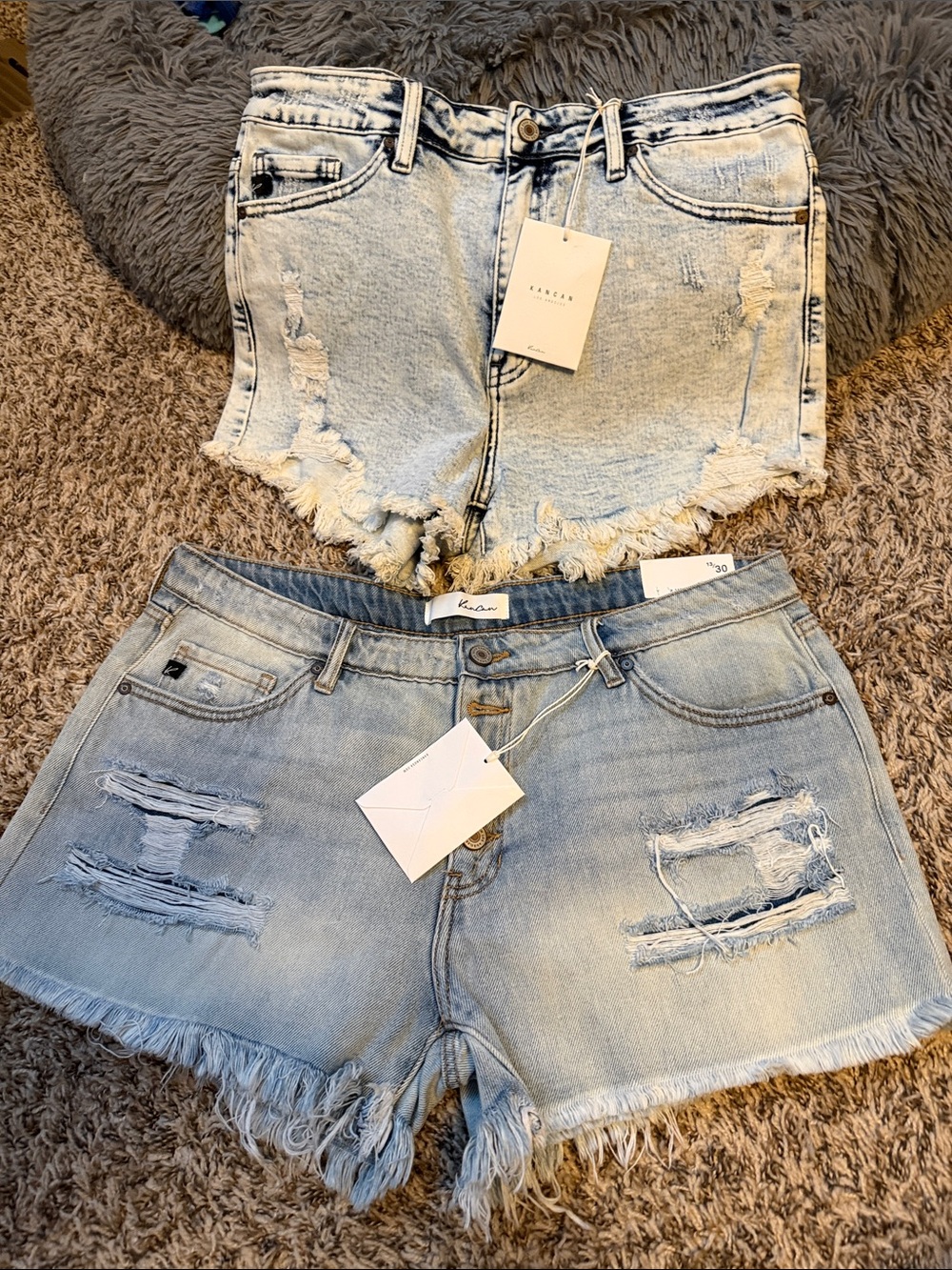 KanCan Light Blue Distressed Denim Shorts - 2 Pack